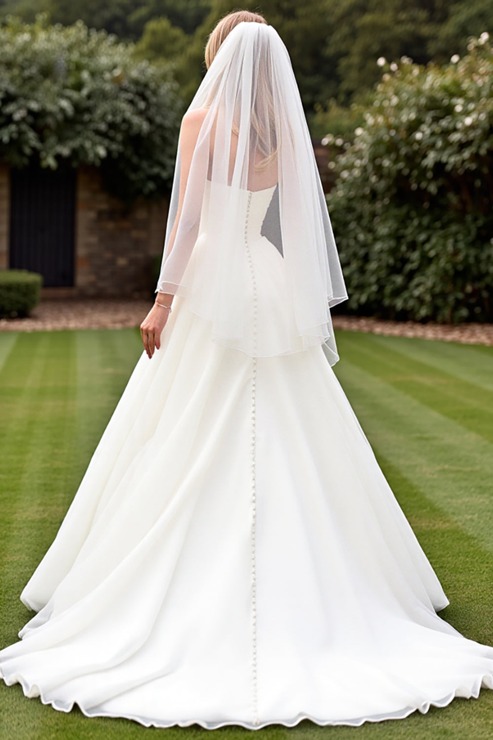 Stretch Satin Organza Ivory A-Line Strapless Wedding Dress