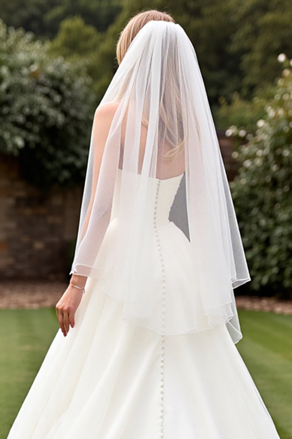 Stretch Satin Organza Ivory A-Line Strapless Wedding Dress