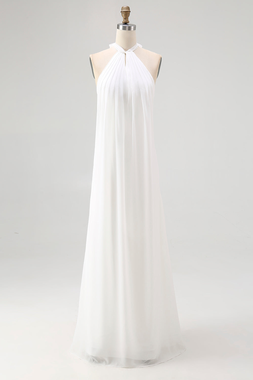 Elegant Sky Blue Halter Chiffon Formal Dress