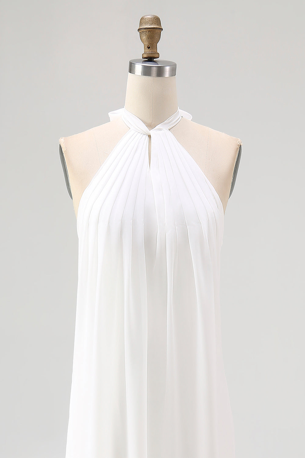 Elegant Sky Blue Halter Chiffon Formal Dress