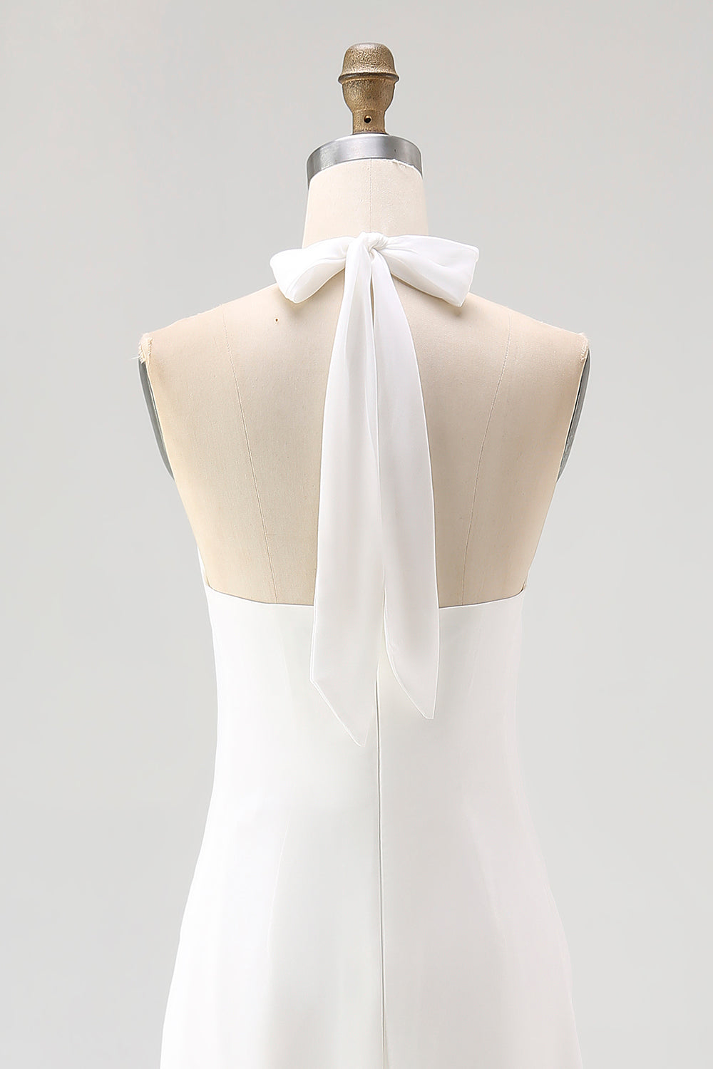 Elegant Sky Blue Halter Chiffon Formal Dress
