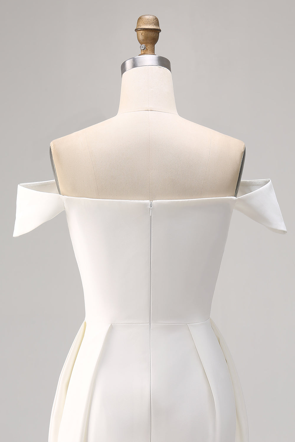 Off The Shoulder Satin Bodycon White Graduation Dress