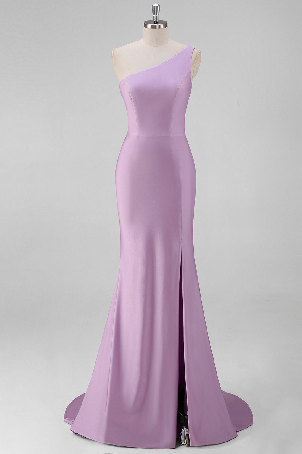 Robe de soirée sirène noire asymétrique avec fente