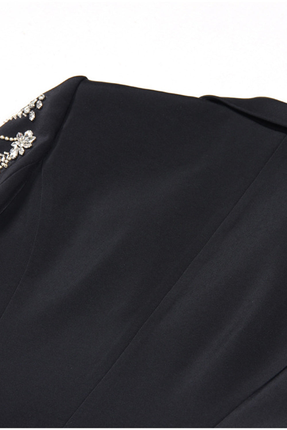 Sparkly Black Peak Lapel Single Breasted Women's Rhinestone Prom Blazer