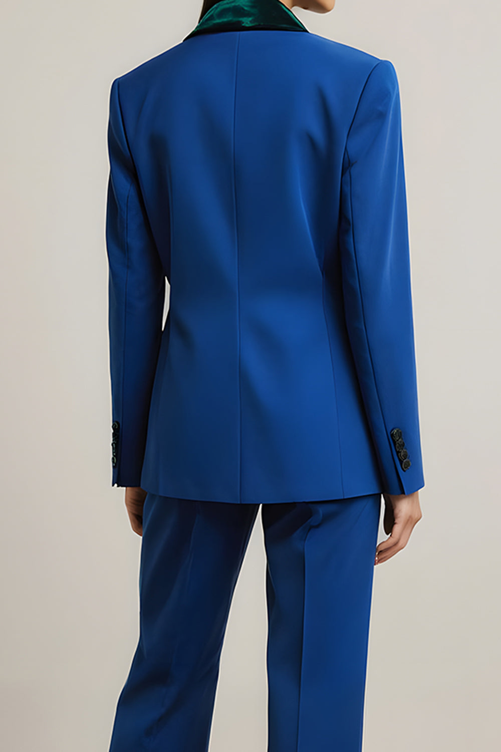 Royal Blue 2 Piece Peak Lapel One Button Business Suits