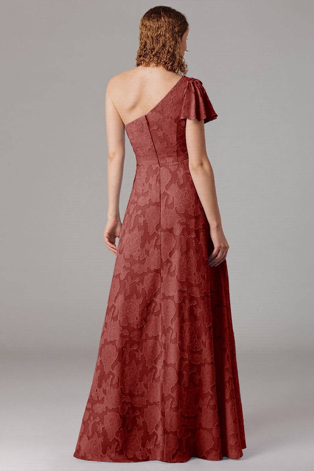 One Shoulder Black A-Line Long Choir Dress with Slit