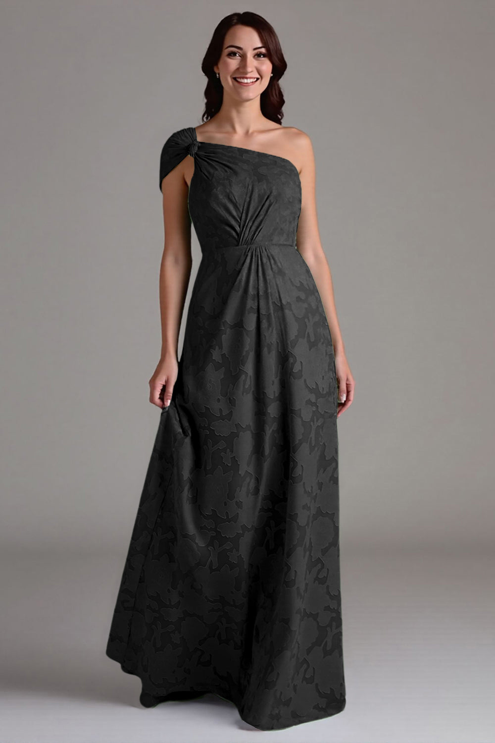 Robe de chœur longue coupe trapèze bleu marine à épaules dénudées