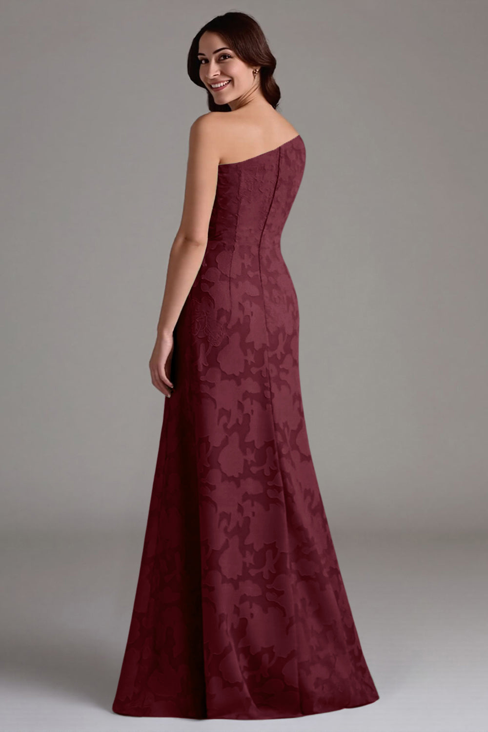 Robe de chœur longue coupe trapèze bleu marine à épaules dénudées