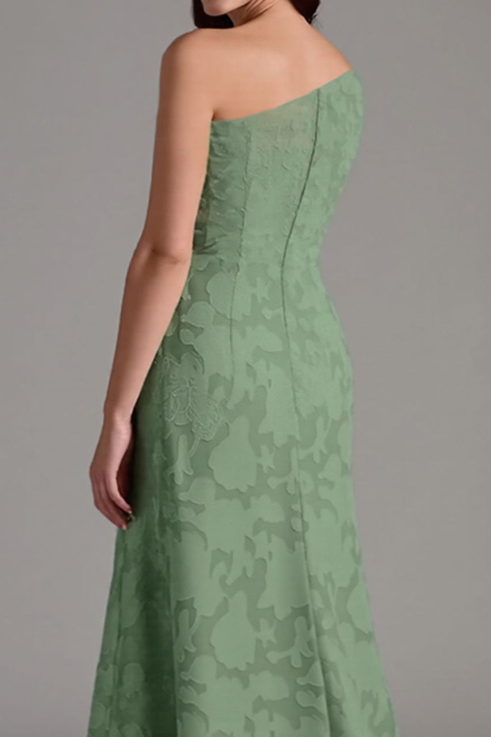 Robe de demoiselle d'honneur A-line asymétrique drapée Eucalyptus