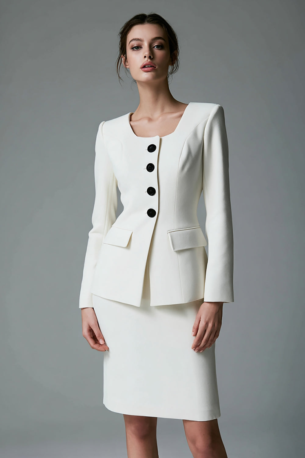 Ivory 2 Piece Single Breasted Business Suits