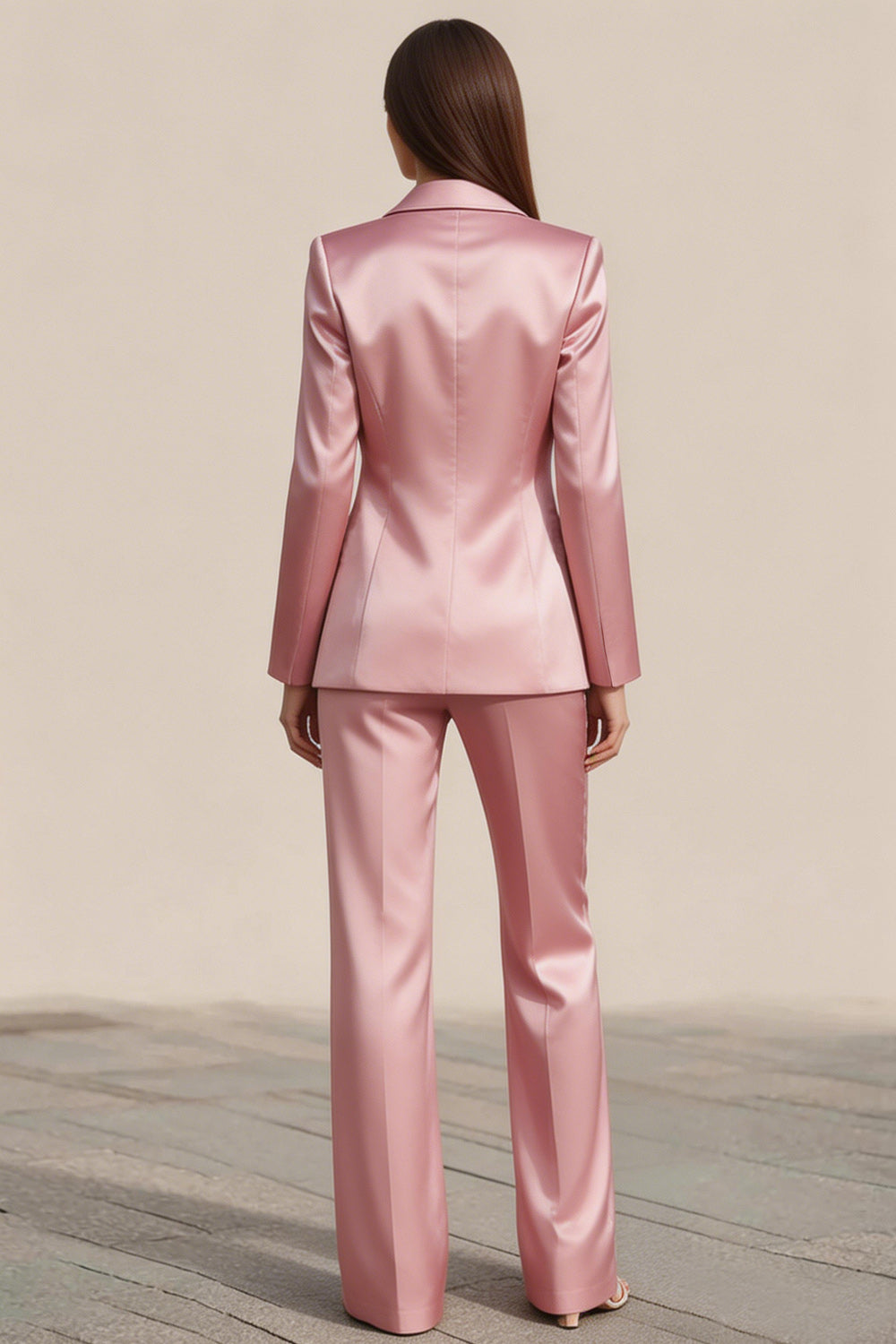 Costumes d'affaires 2 pièces Dusty Rose à revers crantés