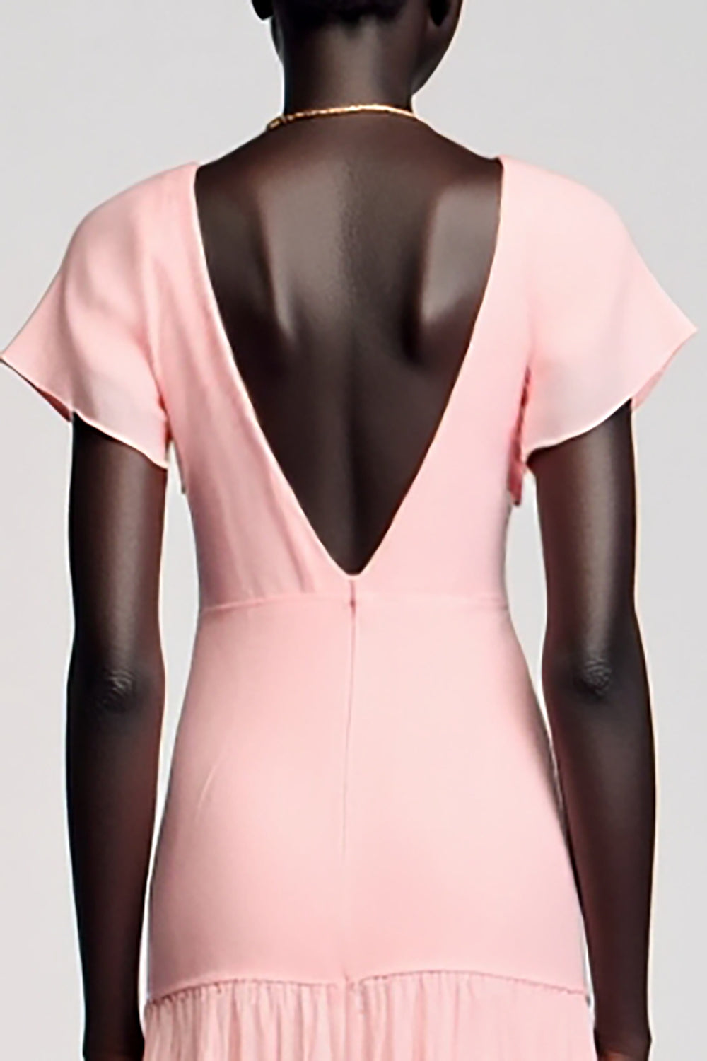 A-Line Pink Midi Wedding Guest Dress with Bow