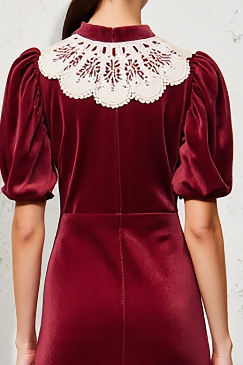 Velvet Dark Red A Line Wedding Guest Dress