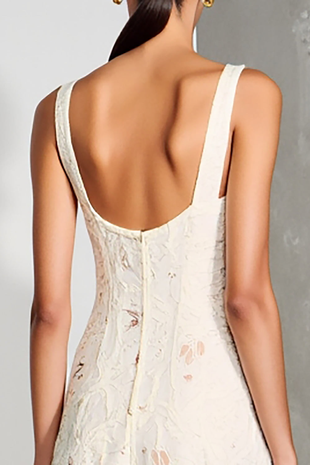 White A-Line Midi Wedding Guest Dress with Appliqués