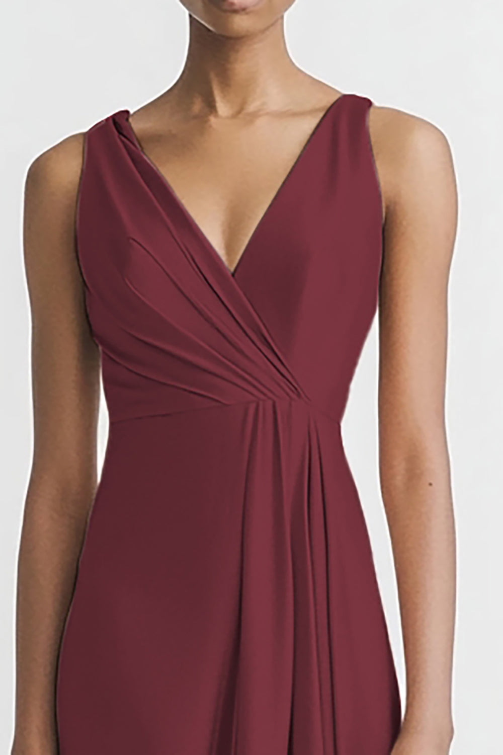 Pink V Neck Sheath Satin Long Evening Dress