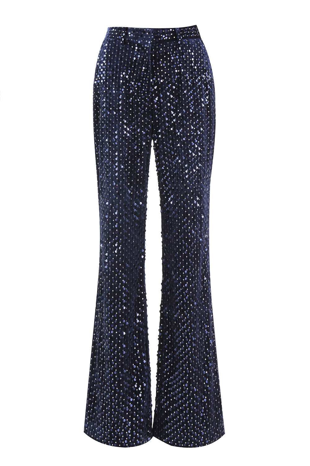 2-Piece Sequin Peak Lapel Double-Breasted Navy Women's Prom Suit