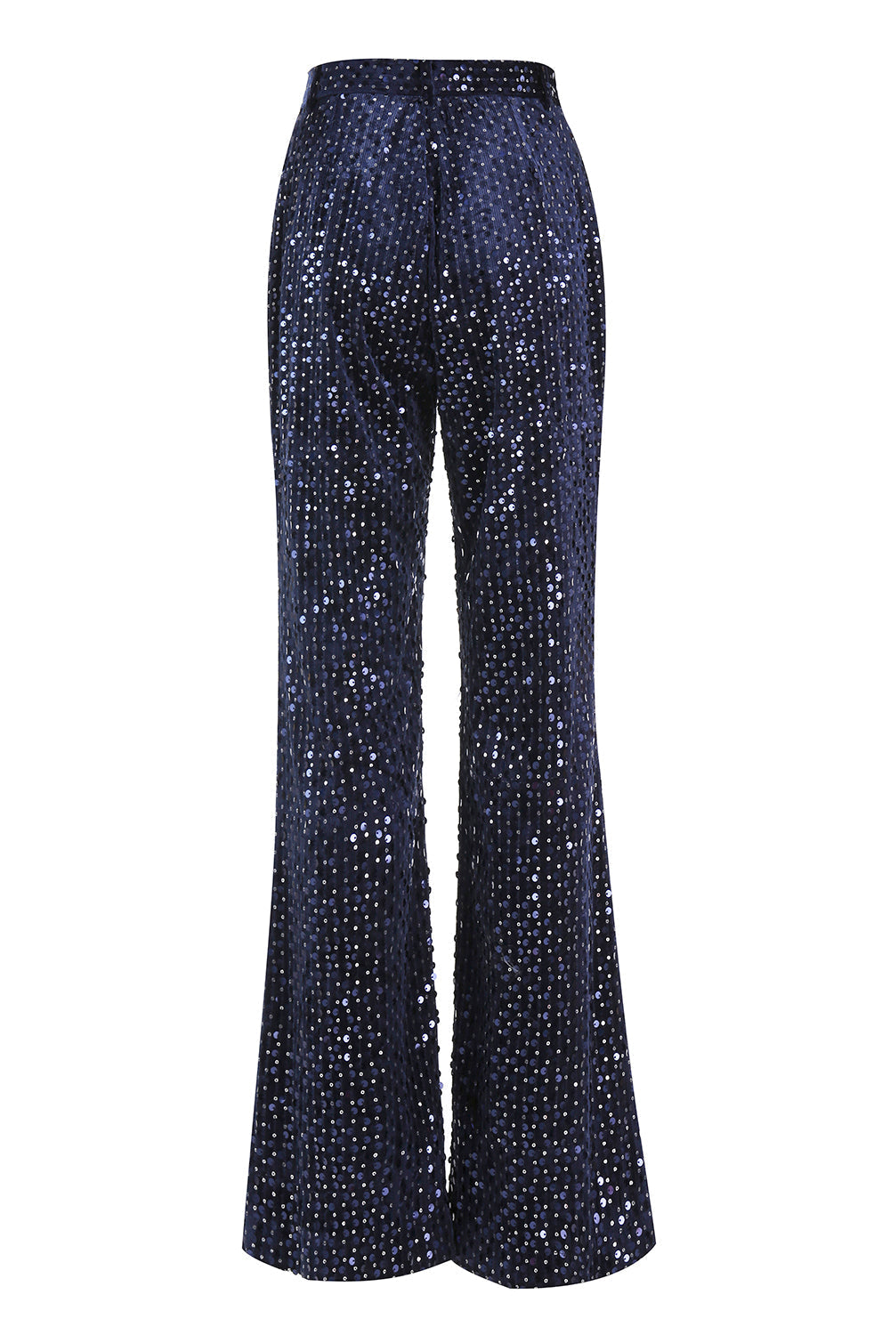 2-Piece Sequin Peak Lapel Double-Breasted Navy Women's Prom Suit