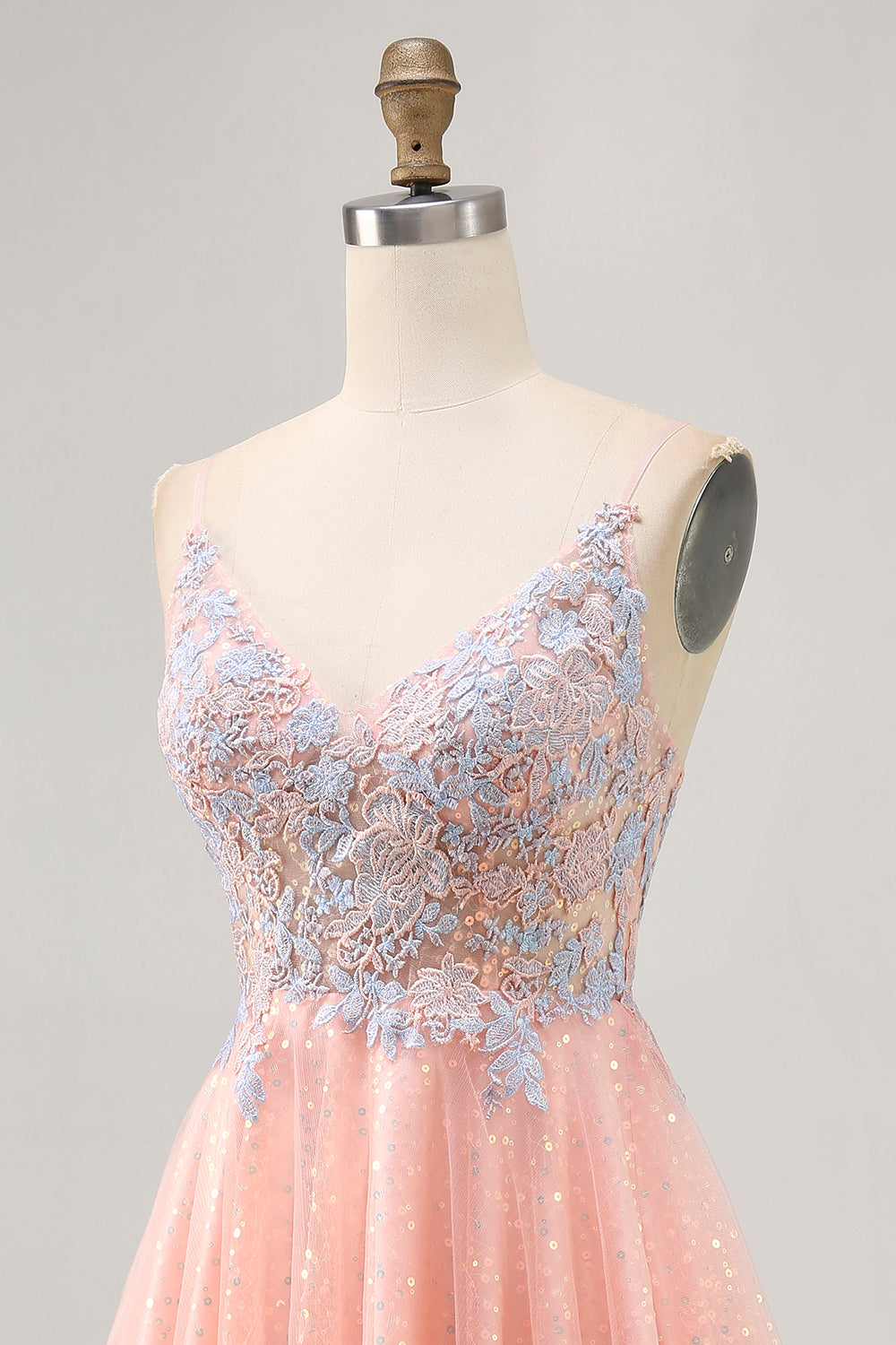 Blush A Line Sequins Appliqued Short Cocktail Dress
