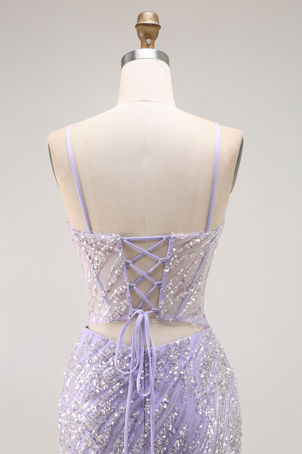 Mermaid Sequin Purple Long Prom Dress with Slit