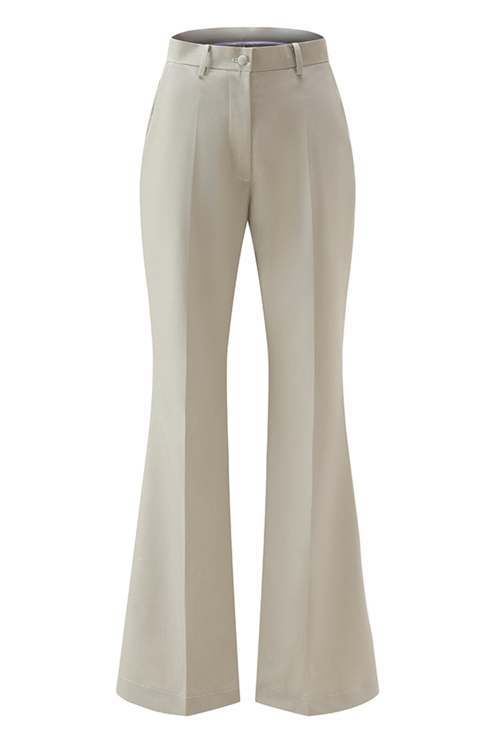 Grey Green Slim Fit 2-piece Women Suits with Button
