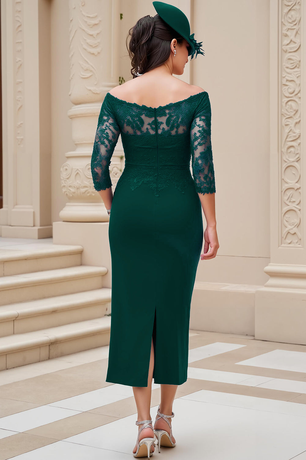 Royal Blue Lace Off the Shoulder Ruched Sheath Wedding Guest Dress