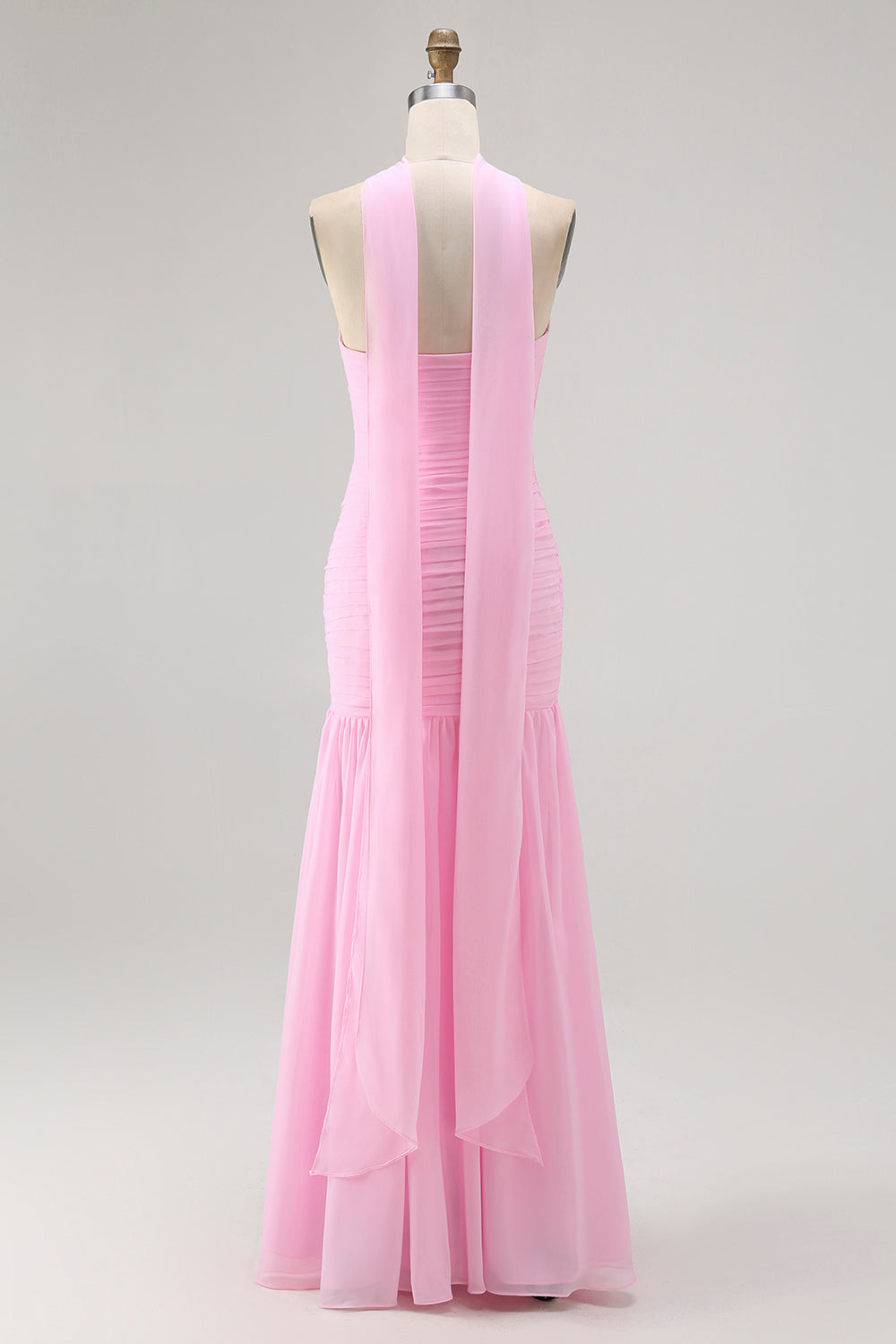 Robe de demoiselle d'honneur longue bandeau froncée Blush avec fente
