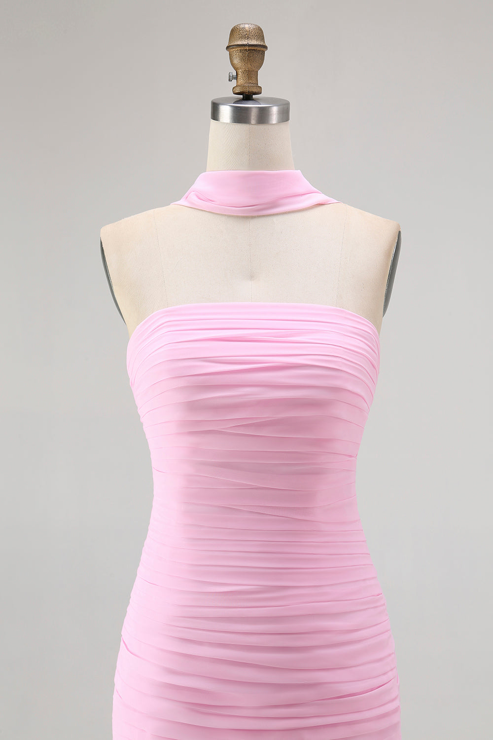 Robe de demoiselle d'honneur longue bandeau froncée Blush avec fente