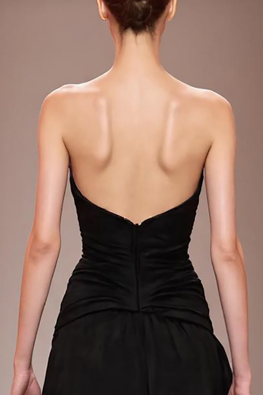 Black A-Line Satin Beaded Sweetheart Evening Dress with Slit