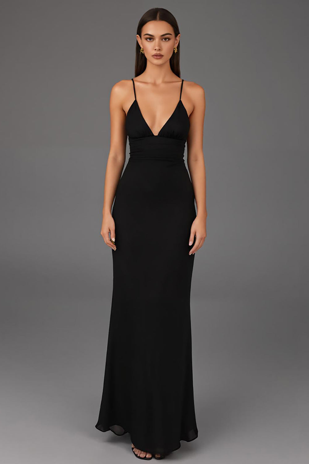 Vestido de tirantes finos tipo vaina para eventos de gala