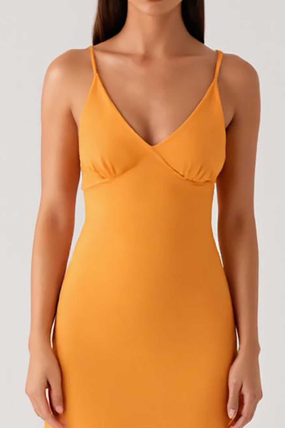 Yellow Spaghetti Straps Chiffon Formal Dress