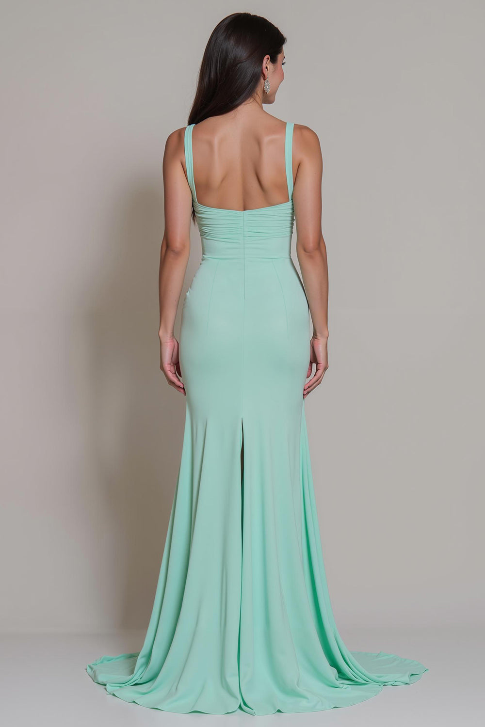 Robe de demoiselle d'honneur queue de sirène vert menthe bustier cœur