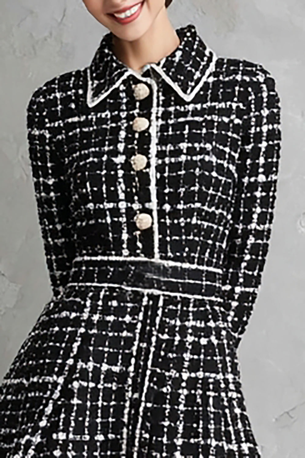 Robe de travail rayée noire trapèze à manches longues