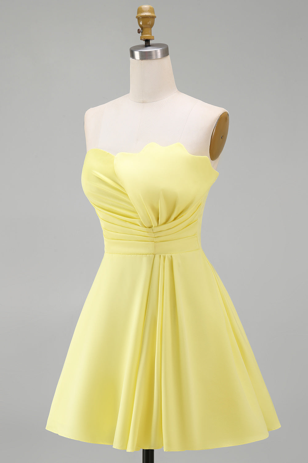 Strapless Bodycon Ruched Little White Dress