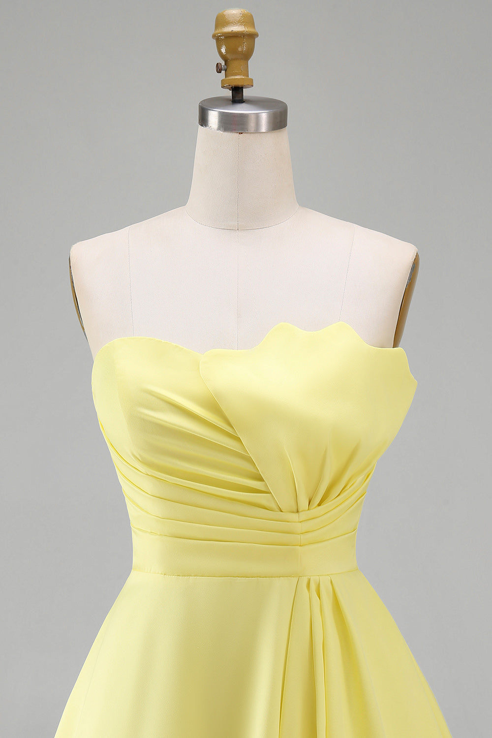Strapless Bodycon Ruched Little White Dress