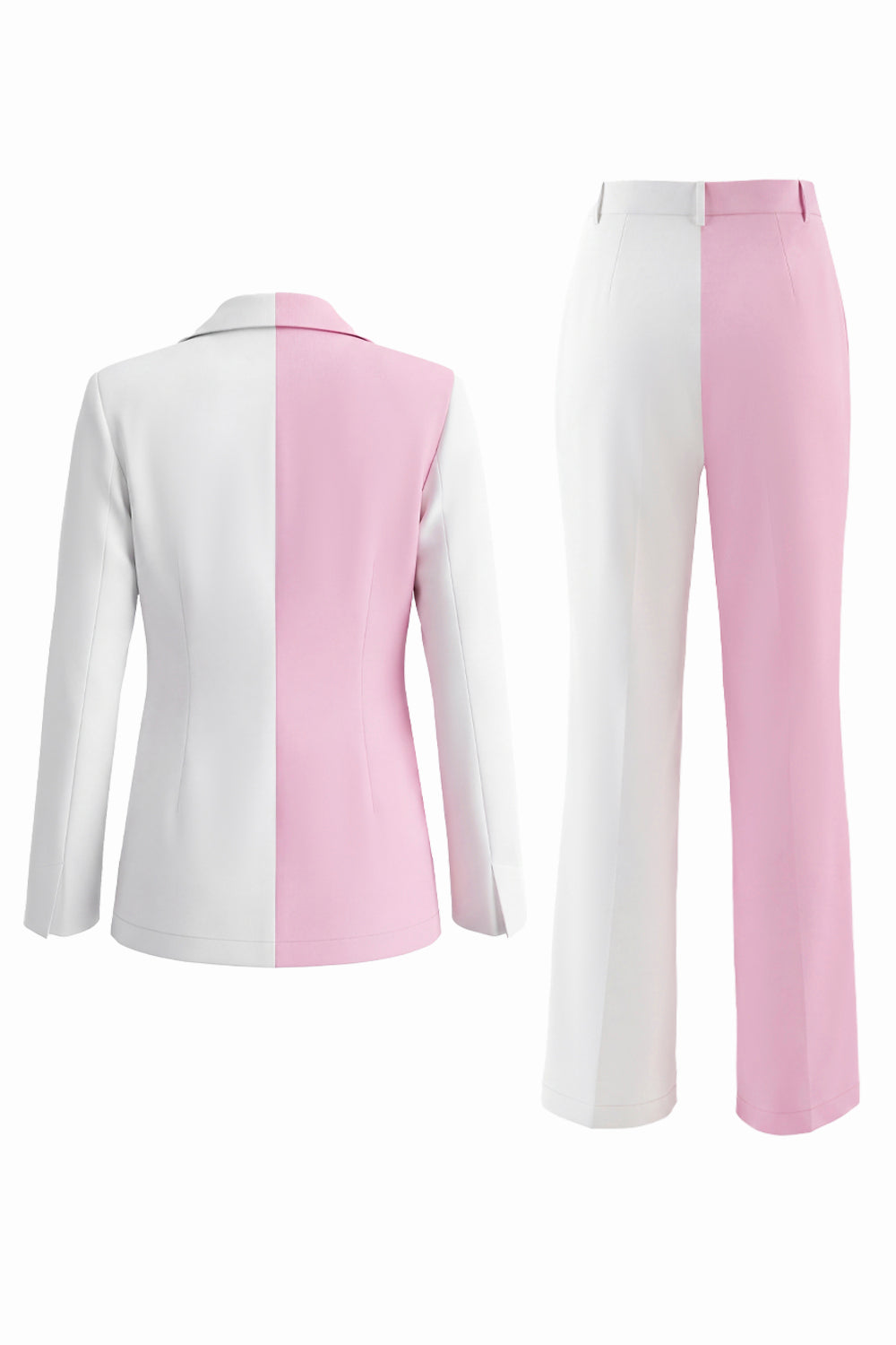 2 Piece White Pink Peak Lapel One Button Women's Suits