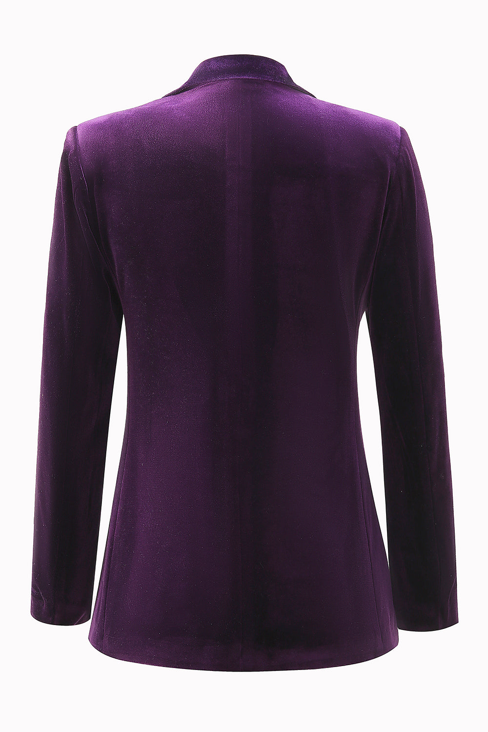 2-Piece Plum Velvet Peak Lapel Single-Breasted Women's Suits