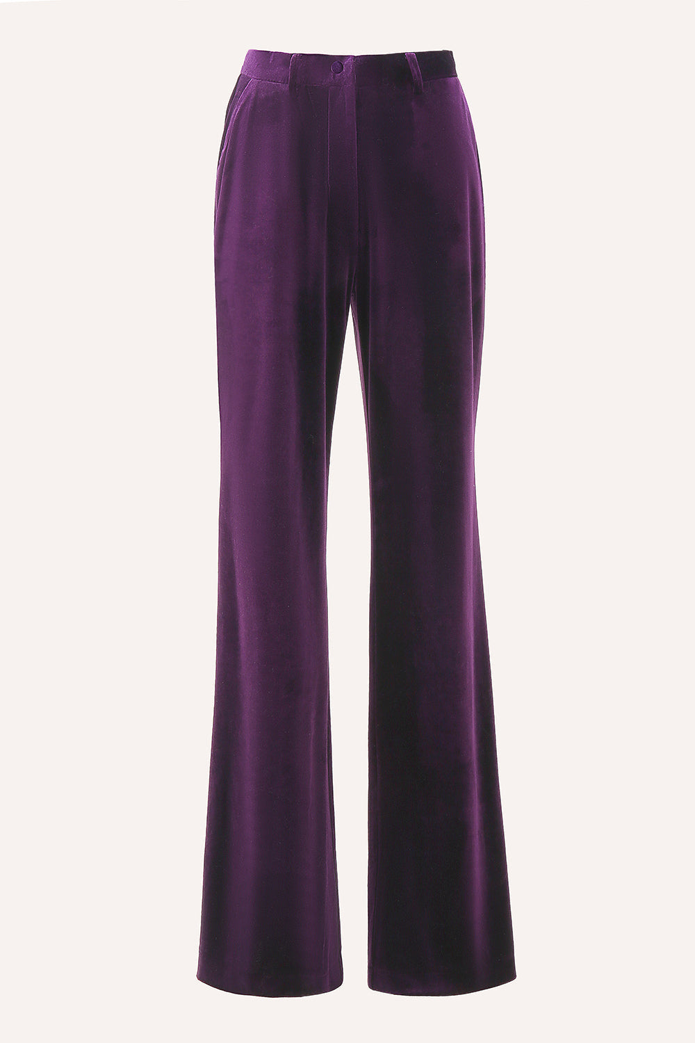 2-Piece Plum Velvet Peak Lapel Single-Breasted Women's Suits