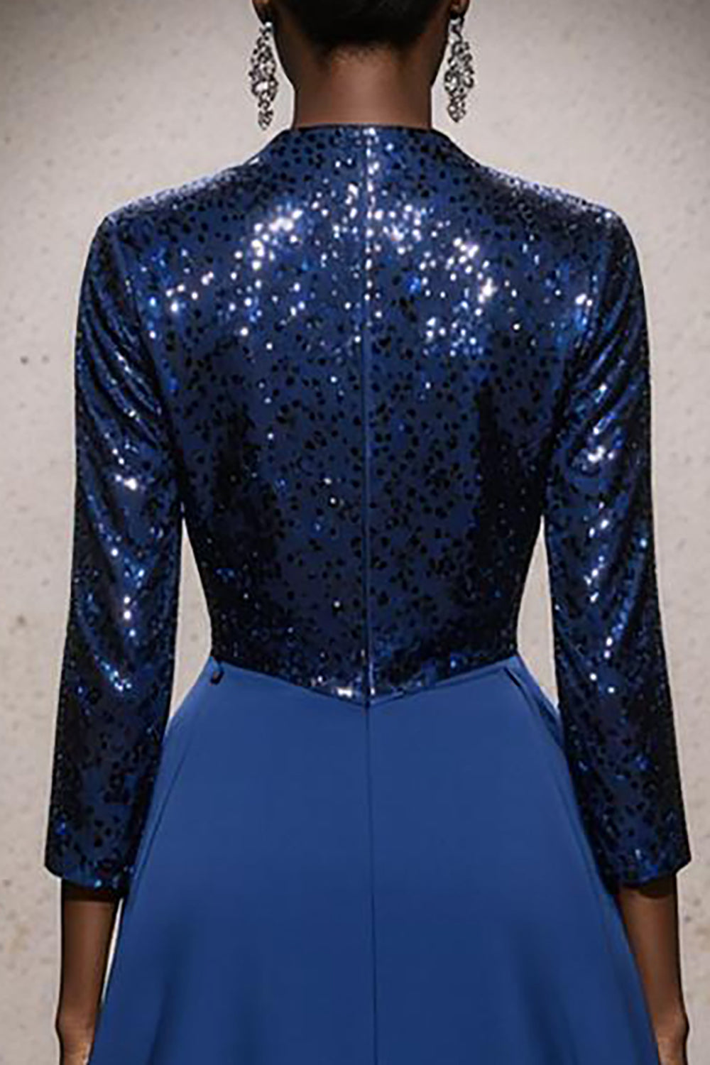 Sparkly Royal Blue High Neck Sequin Mermaid Long Pageant Dress with Cape