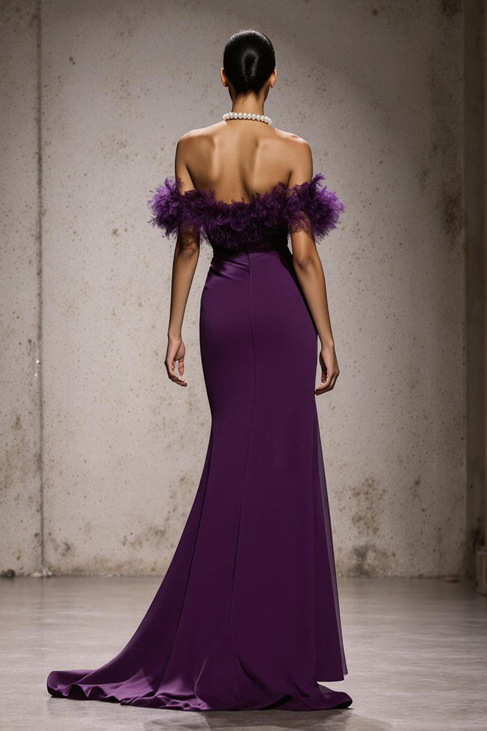 Purple Off-the-Shoulder Mermaid Long Pageant Dress