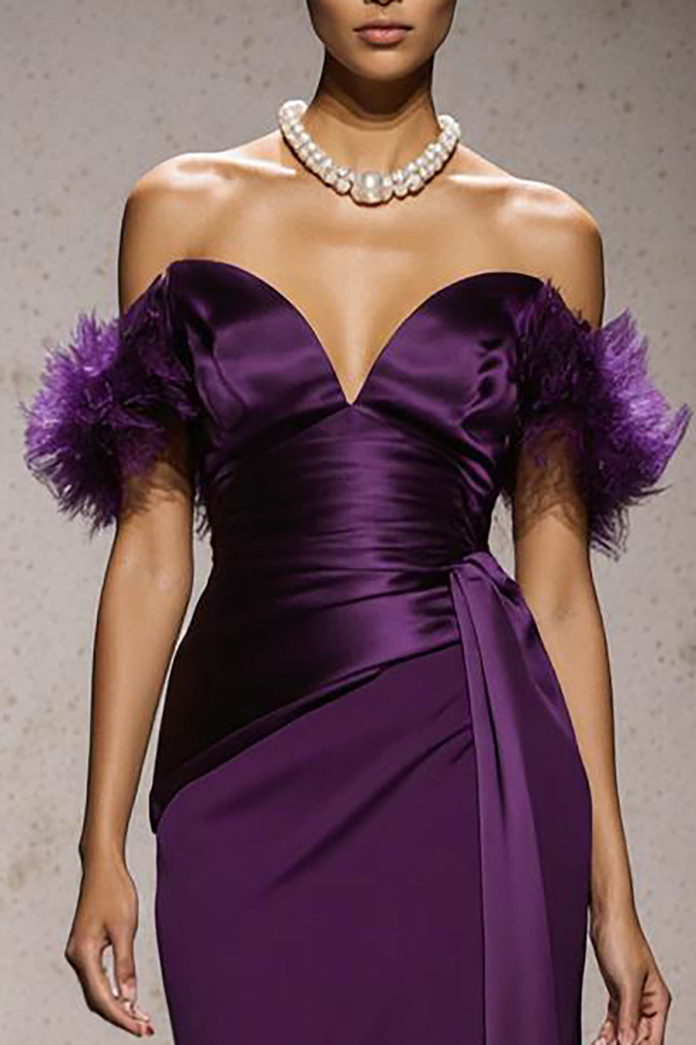 Purple Off-the-Shoulder Mermaid Long Pageant Dress