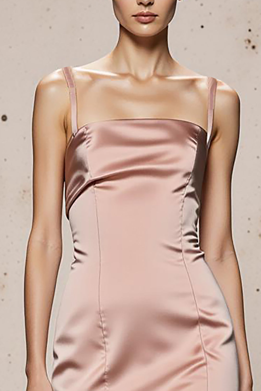 Light Pink Mermaid Long Evening Dress with Slit