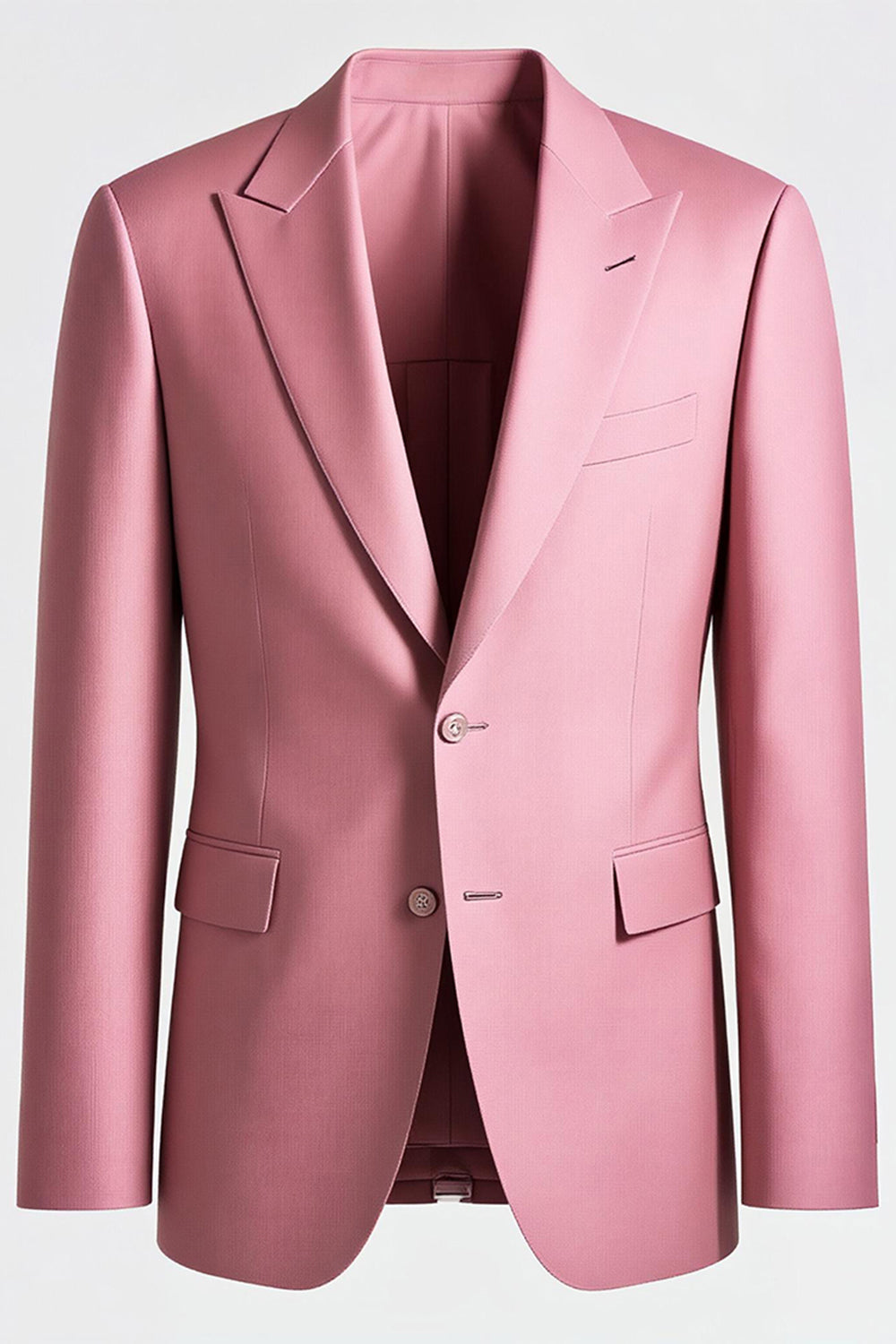 Costume de bal deux pièces gris et rose à revers en pointe pour homme