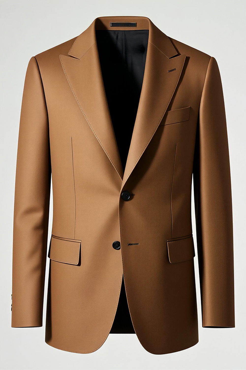 Dark Khaki Singel Breasted Peak Lapel Men's Suits