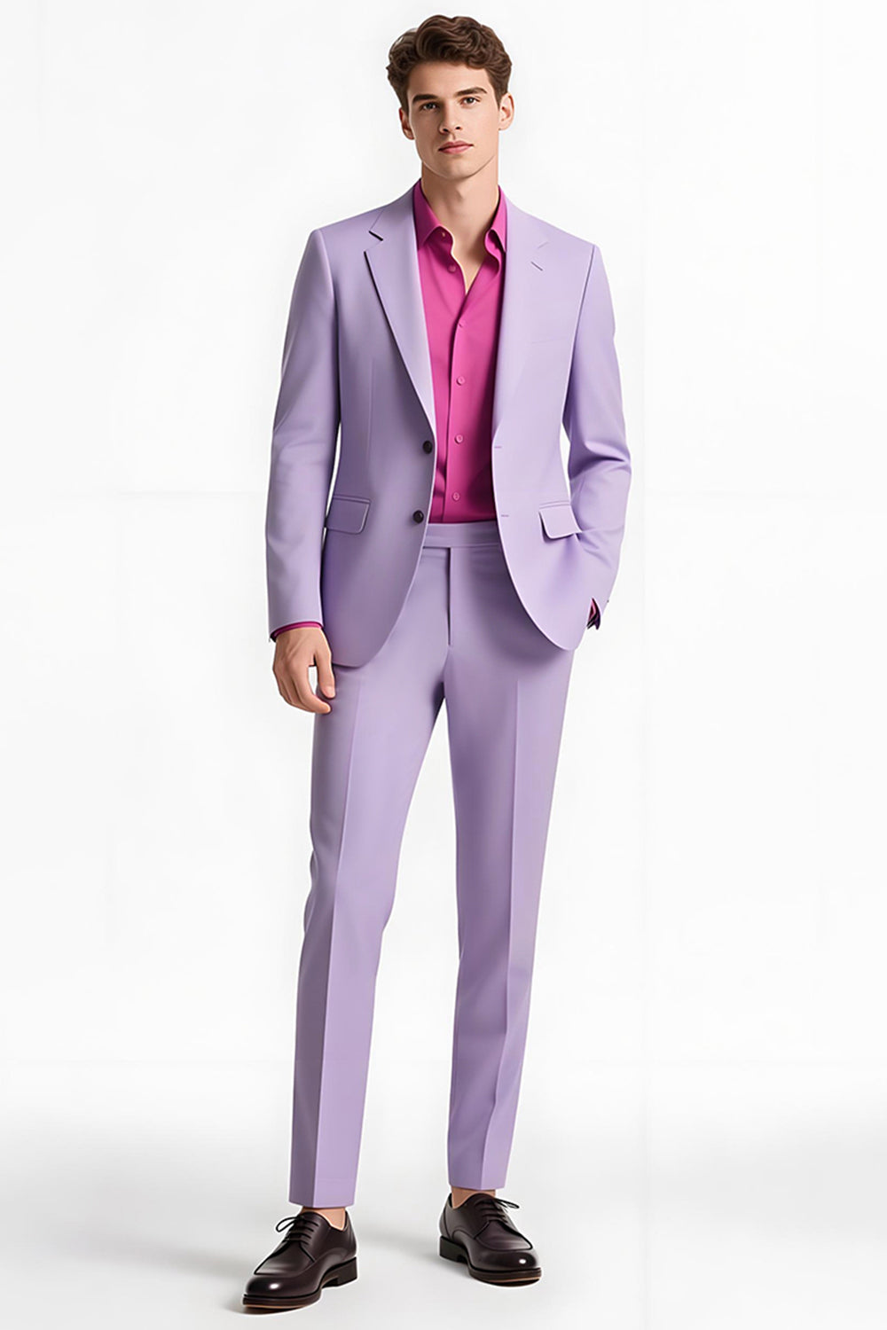 Lilac Notched Lapel 2 Piece Men's Suits