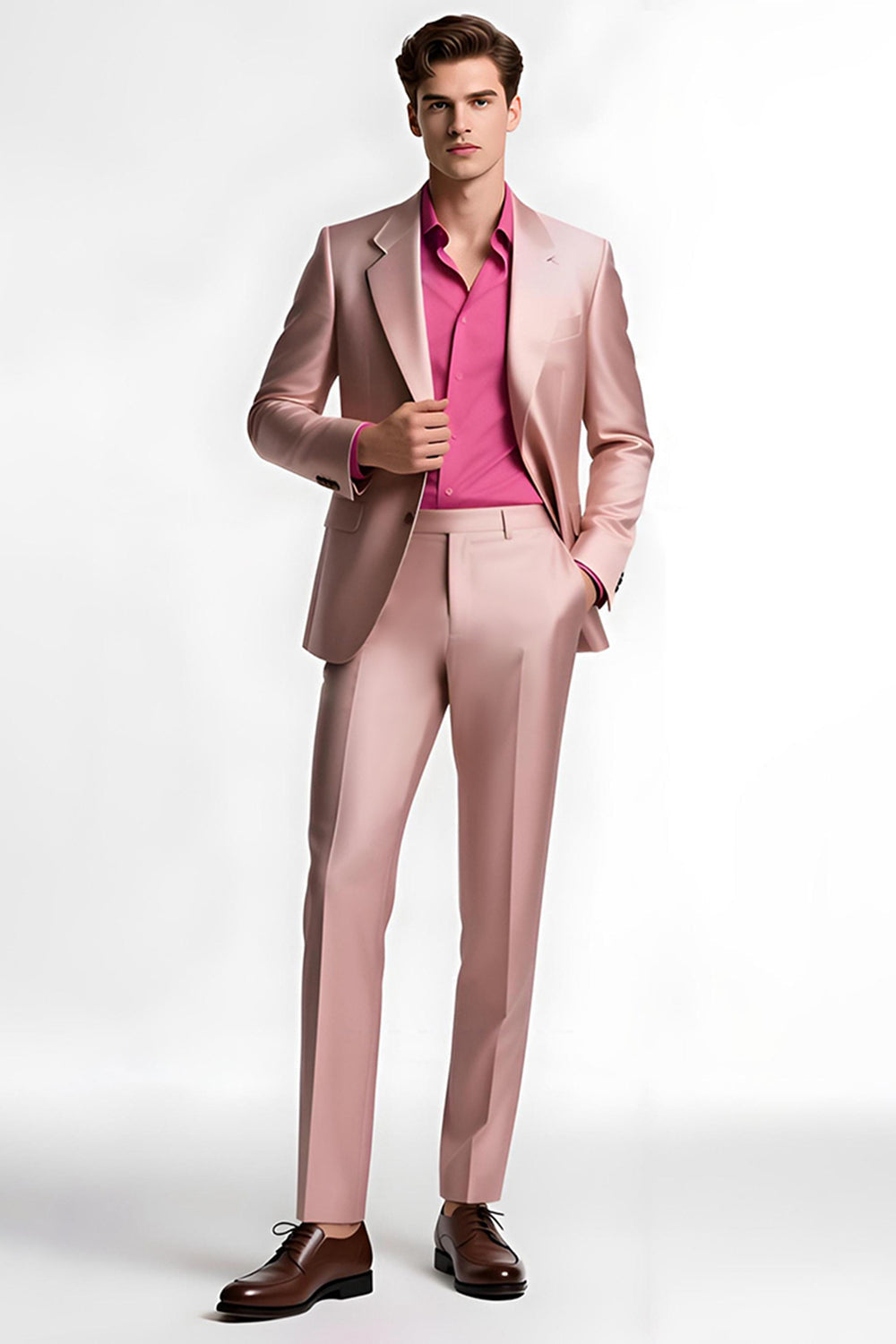 Blush Notched Lapel 2 Piece Men's Prom Suits