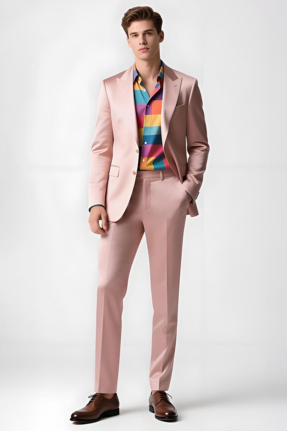 Blush Peak Lapel 2 Piece Men's Suits