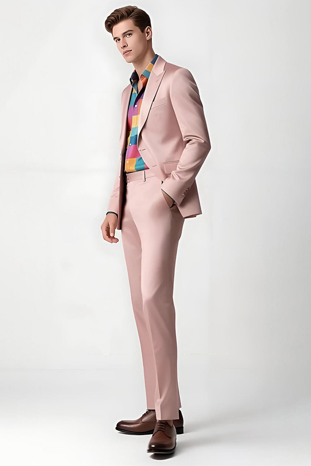 Blush Peak Lapel 2 Piece Men's Suits