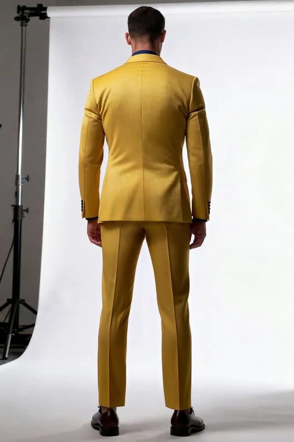 Peak Lapel 2-Piece Single-Breasted Yellow Men's Formal Suits
