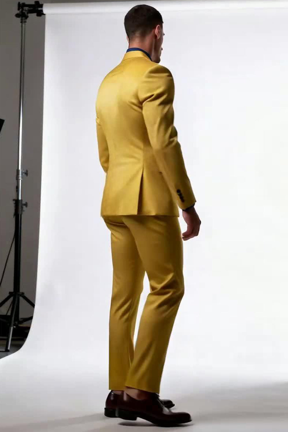 Peak Lapel 2-Piece Single-Breasted Yellow Men's Formal Suits