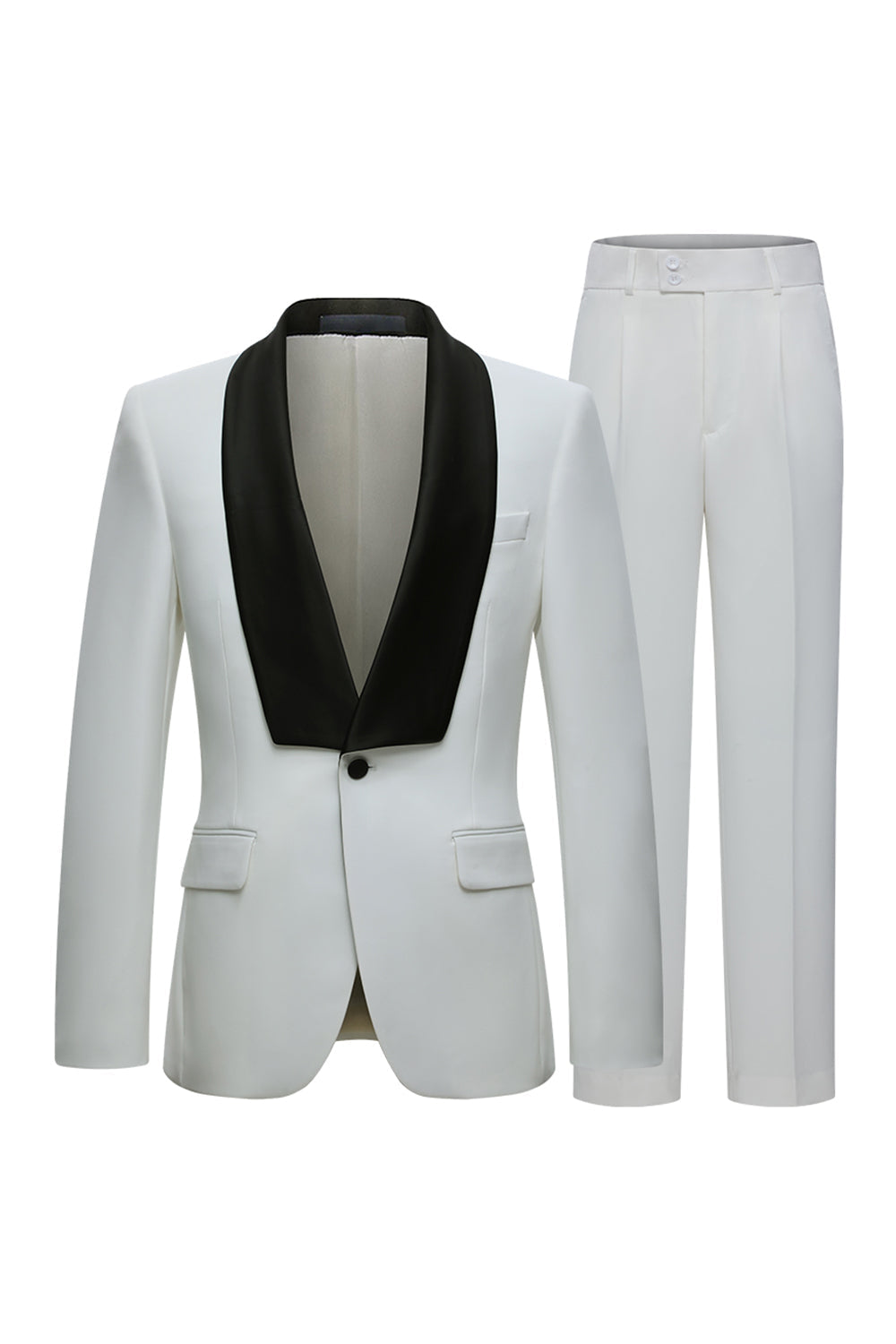 White Shawl Lapel One Button 2 Piece Men's Suits